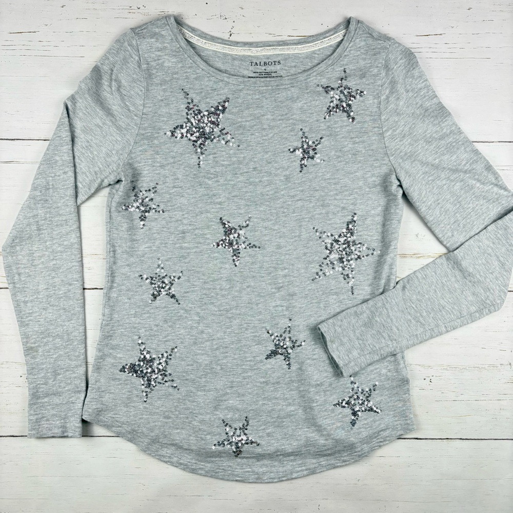 Talbots Sequin Star Modal Tee S